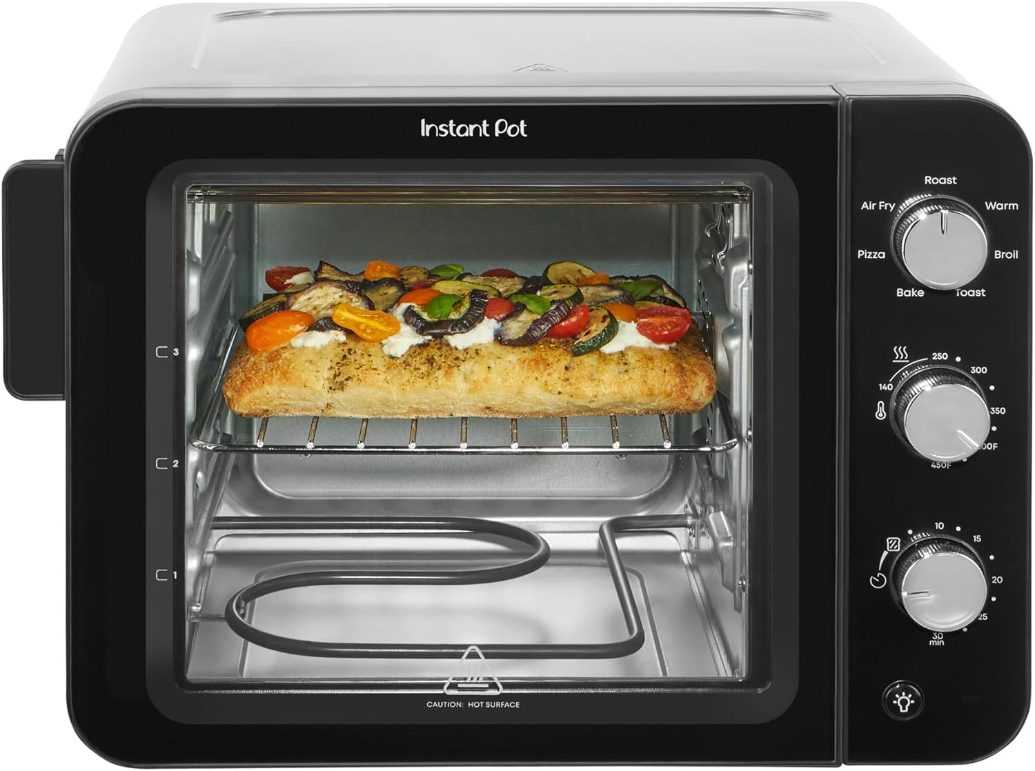 Instant Pot No Preheat Required* 6-Slice Air Fryer Toaster Oven with InstantHeat Technology, 10-in-1, Air Fry, Roast, Bake, Sear Crisp, Toast, Bagel, Broil, Dehydrate, Reheat, and Make Pizza
