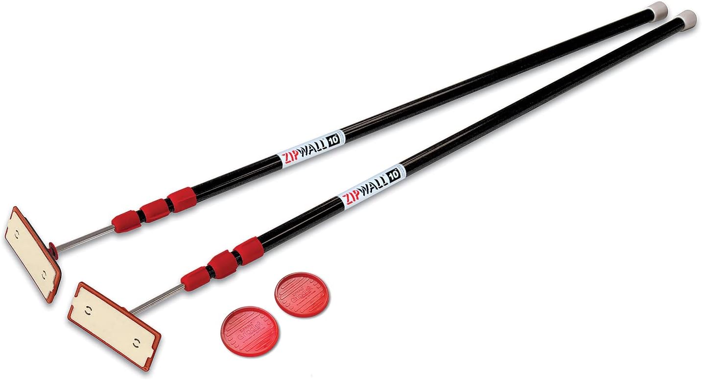 ZipWall ZP2 ZipPole 10 foot Spring Loaded Dust Barrier Poles (Pack of 2)