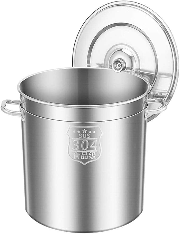 Pot/Soup Bucket, 6-93L, Commercial, 304 Stainless Steel Soup Bucket, with Lid, for Water Storage Gas Stove/Induction Cooker