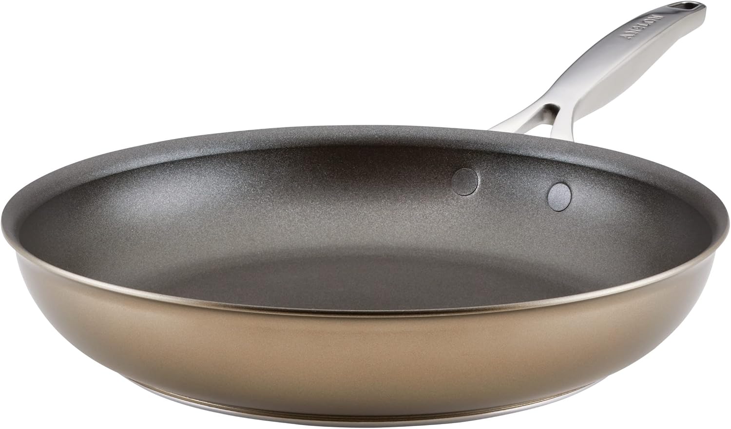 Anolon Ascend Hard Anodized Nonstick Frying Pan/Skillet - Good for All Stovetops (Gas, Glass Top, Electric & Induction), Dishwasher & Oven Safe with Stainless Steel Handle, 12 Inch - Bronze