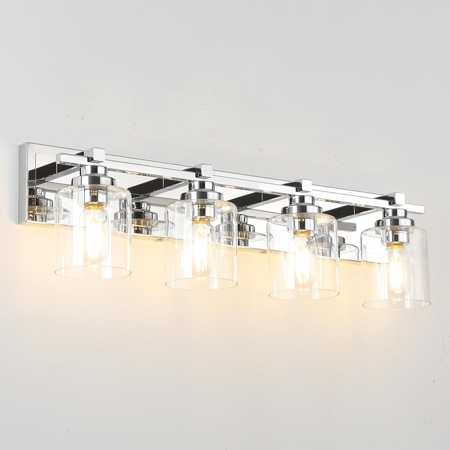 3 Light Modern Bathroom Light Fixtures Over Mirror, Black Gold Vanity Lights for Bathroom Wall Sconces with Milky White Glass Shades, E26 Socket (Bulbs Not Included)