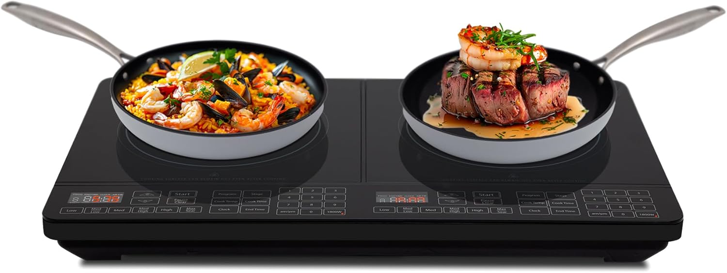 Nuwave Pro Chef Induction Cooktop, NSF-Certified, Commercial-Grade, Portable, Powerful 1800W, Large 8” Heating Coil, 94 Temp Settings 100°F - 575°F in 5°F, Shatter-Proof Ceramic Glass Surface