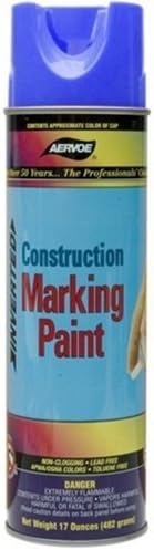 Aervoe 254 Fluorescent Blue Construction Marking Paint - 20-oz Cans (17-oz net weight) - 12 Can Case