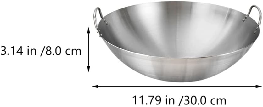 1pcs Cooking Pot Stainless Steel Wok Frying Pan for Home Use