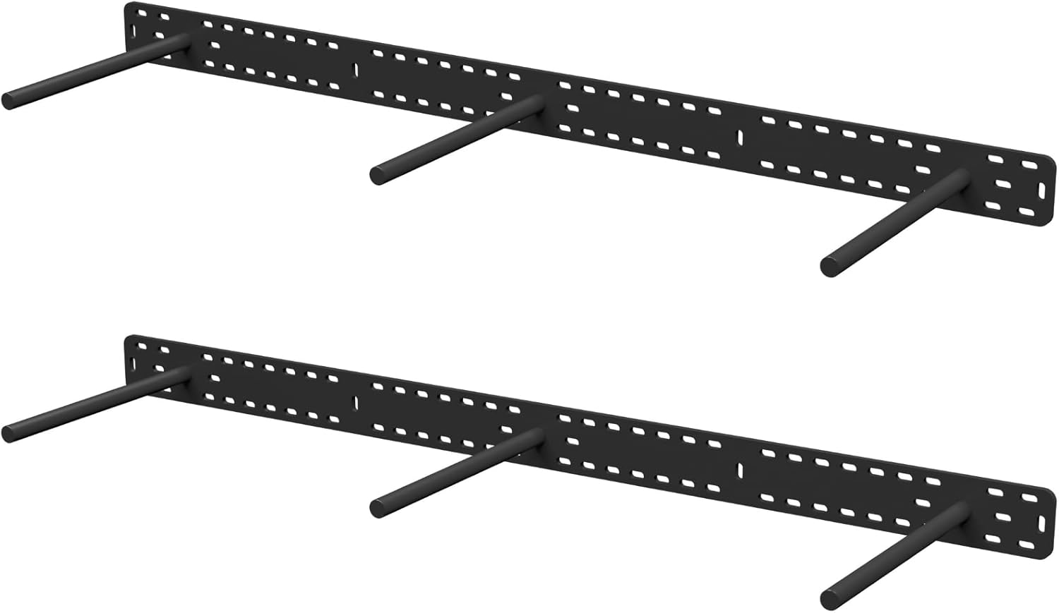 HÜNGSMART Floating Shelf Brackets - - 2 x 38 inch Heavy Duty Steel Hidden Shelves (to 400lbs) - - Multi Slot Baseplate for Easy Fast Fitting - - Incl Hardware & Drilling Jig - - (10 inch Rods)