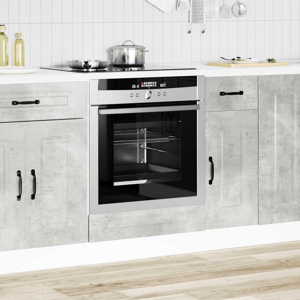 vidaXL Oven Cabinet Concrete Gray Engineered Wood Compact