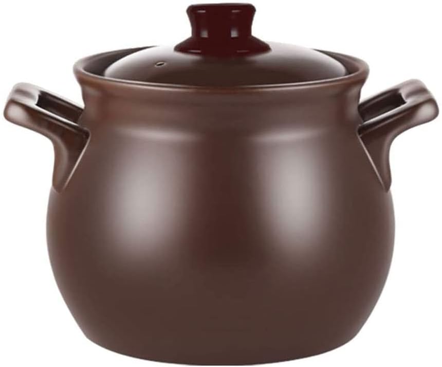 Ceramic Round Dish Casserole/Clay Pot/Earthen Pot/Ceramic Cookware With Lid Heat-Resistant Multifunctional Open Fire Casserole