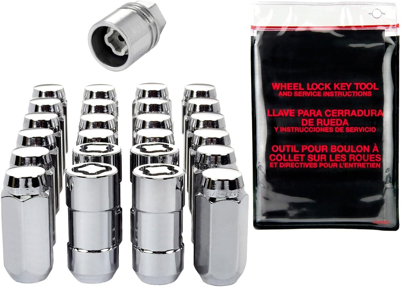 McGard 84620 Chrome Cone Seat Wheel Installation Kit (M14 x 1.5 Thread Size) - for 6 Lug Wheels