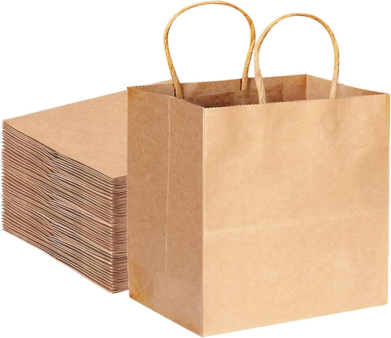 APSIC 250 Pack Brown Paper Shopping Bags with Handles Bulk - 14x10x15.5 Inch Large Kraft Paper Sacks for Gift, Birthday, Party, Goody, Takeouts, Packaging, Boutiques, Retail, Grocery Merchandise