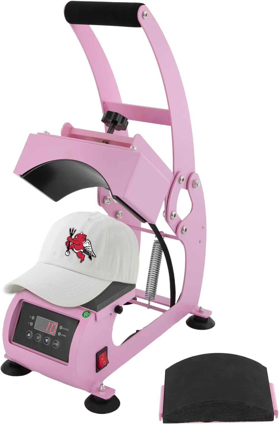 2-in-1 Hat Heat Press Machine, Hat Heat Press Machine, Press with Timer & Temperature Control for T Shirts Mugs Hat Plate Cap (Light Pink)
