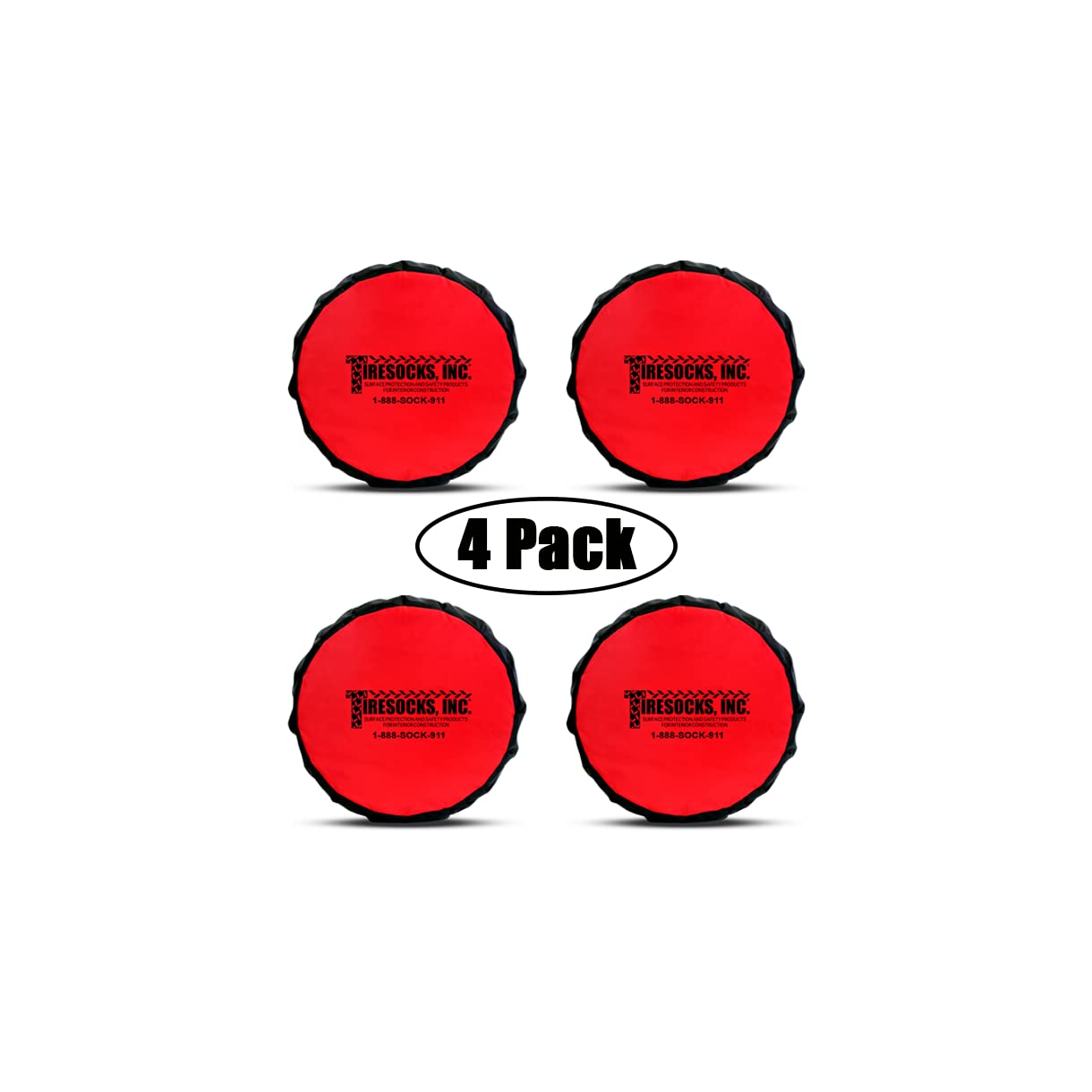 TireSocks Inc. 0412TS TireSocks for construction equipment, like scissor lifts, boom lifts, forklifts, telehandlers. Protects floors from tire marks, scuffs, or residue from nonmarking tires, Set of 4