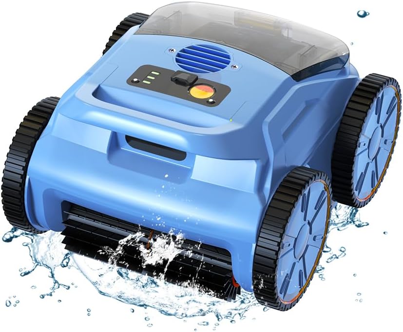 Cordless Robotic Cleaner, Pool Vacuum for Inground Pools up to 2100 Sq.ft, Pool Robot Vacuum Lasts Up to 180 Mins, Pool Cleaner for Wall, Floor and Auto Mode