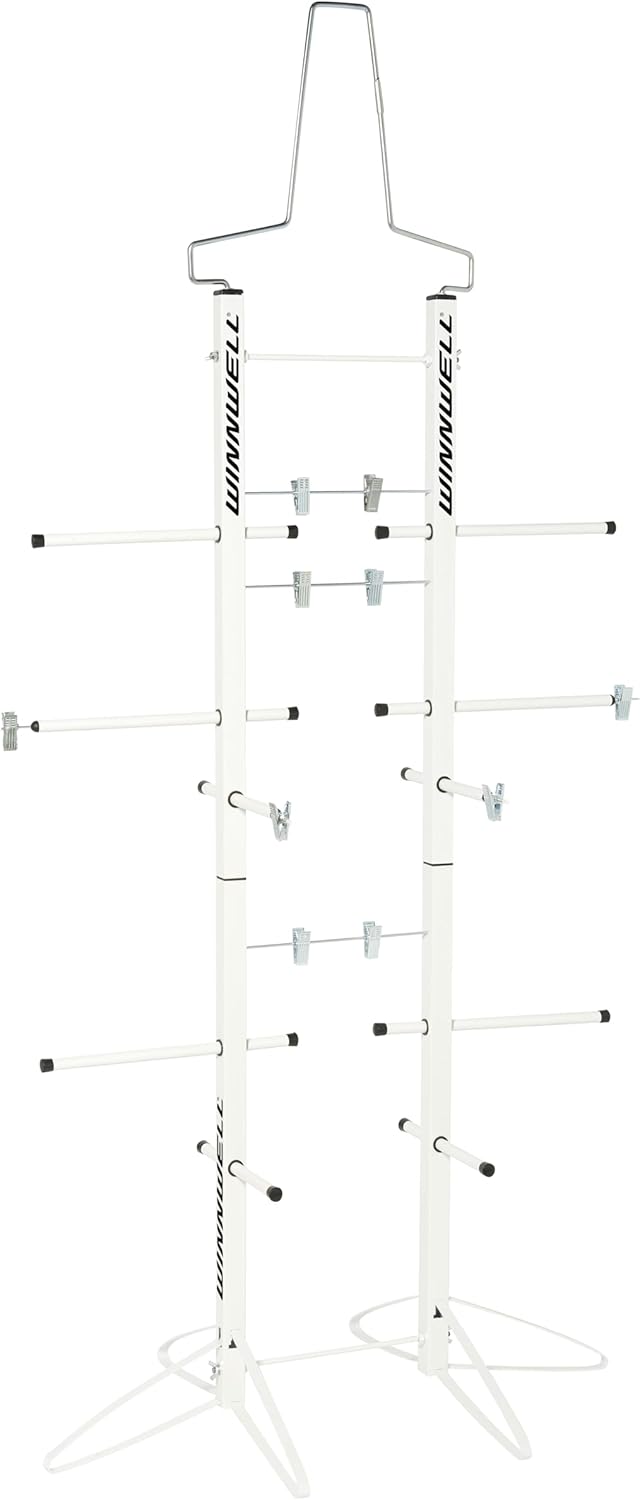 Winnwell Deluxe Hockey Drying Rack - Portable Steel Gear Storage Rack - Tree Dryer Hanger Stand for Ice Hockey Equipment