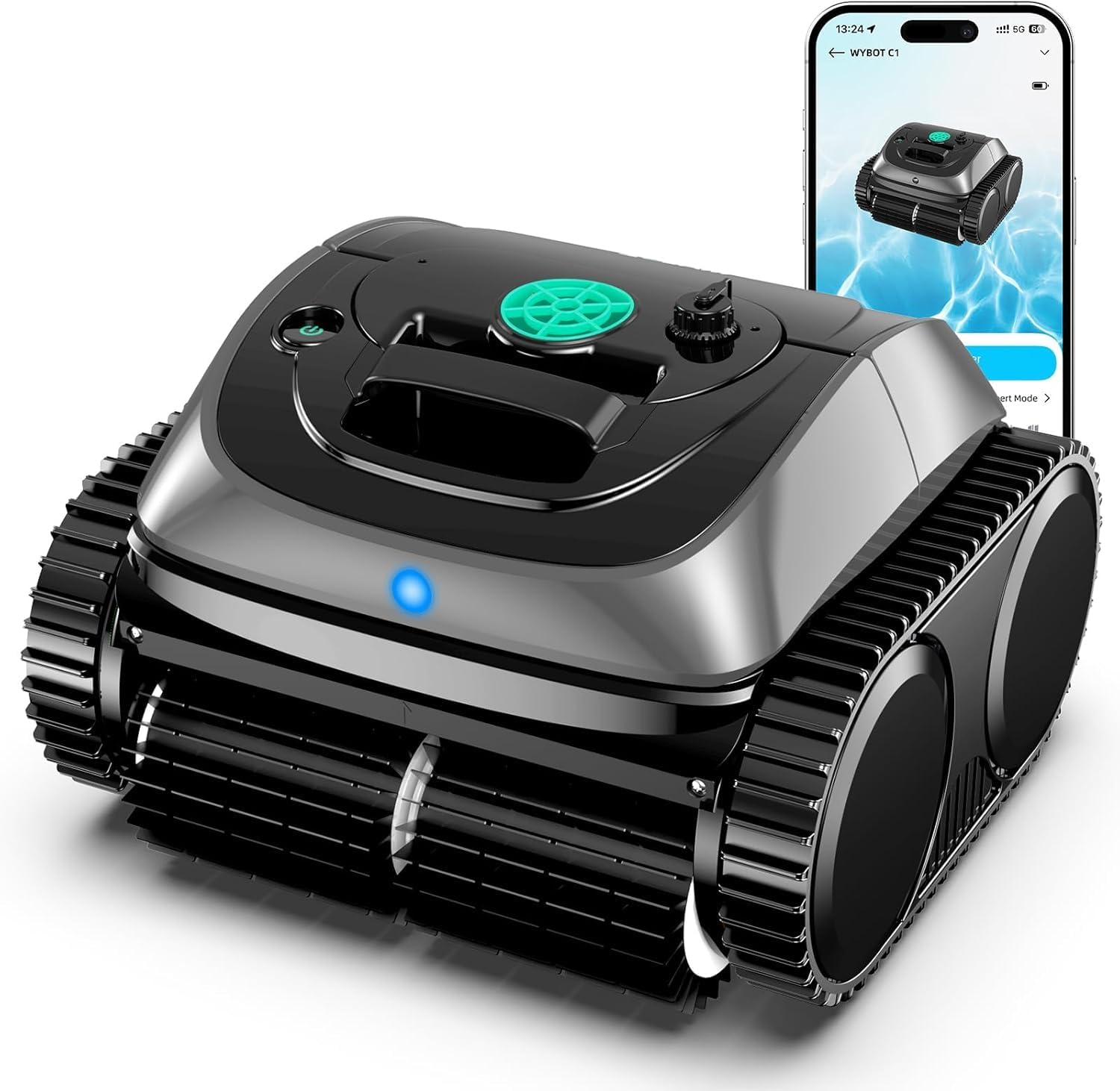 (2025 Upgrade) WYBOT C1 Pool Robot Vacuum for Inground Pools, 4-in-1 Cordless Robotic Pool Cleaner Lasts 150min, Triple-Motor up to 1,614 Sq.ft, Smart APP Support, Auto Wall & Waterline Cleaning