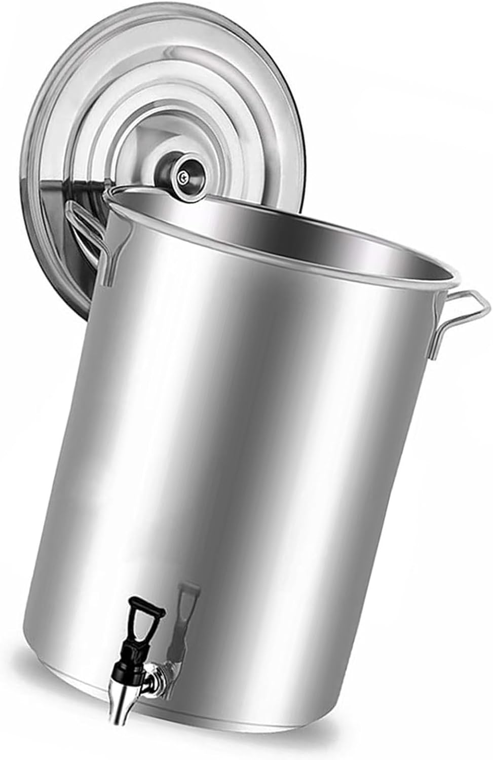 Thickened Large-Capacity Soup Bucket - Stainless Steel Soup Bucket with Faucet, Soup Pail with A Standing Lid, Restaurant Herbal Tea Bucket Milk Bucket Hot Water Bucket,35X35Cm