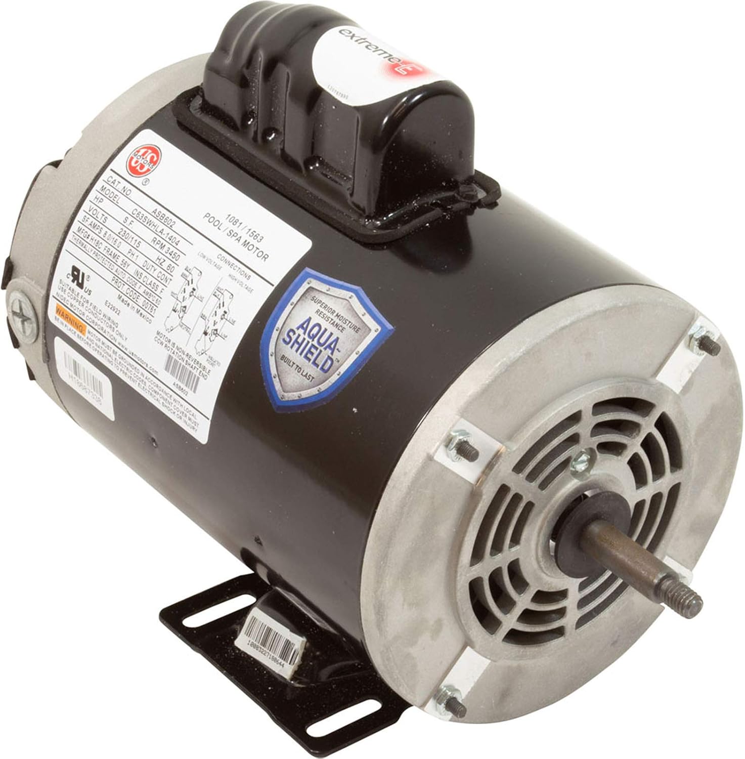 US Motors Motor, Nidec, 1.5hp, 115v/230v, 1-SPD, 56Y Frame