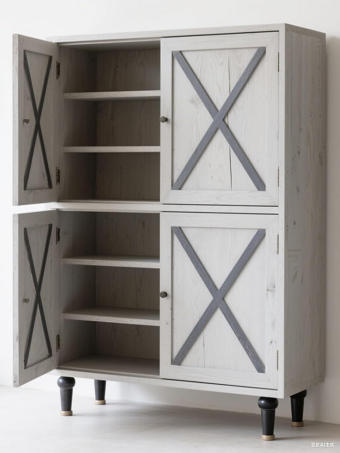 Manora Shoe Storage Cabinet with 2 Flip Drawers (White)