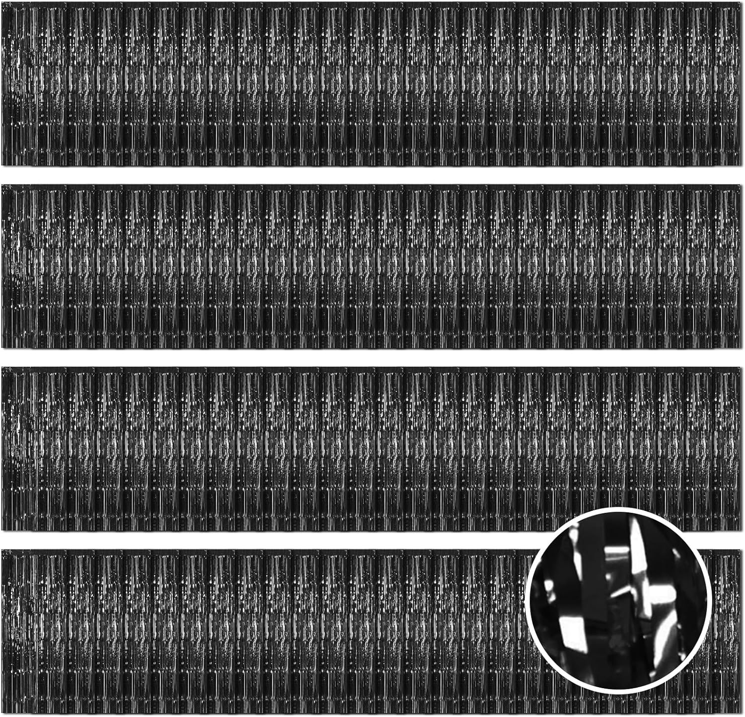 100 Pack Gold Foil Fringe Backdrop Curtains 3.2ft x 8.2ft Gold Tinsel Foil Fringe Curtains for Birthday Party Decorations Photo Booth Backdrop for Halloween Christmas New Year Holiday Decorations