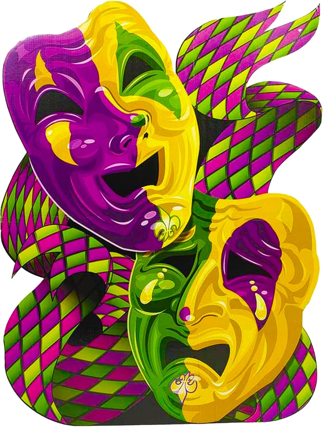 5 Feet Tall Mardi Gras Mask Cardboard Photo Booth Stand-Up Backdrop - Party Decor - 60