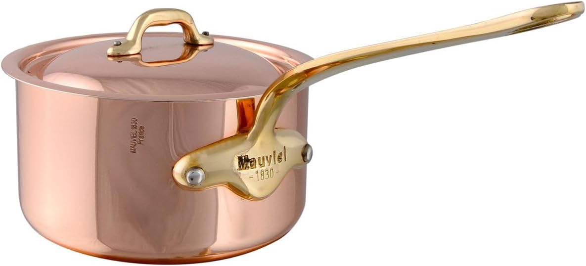 Mauviel M'Heritage M'150B Copper Saucepan with Lid, 3.6 QT- .9