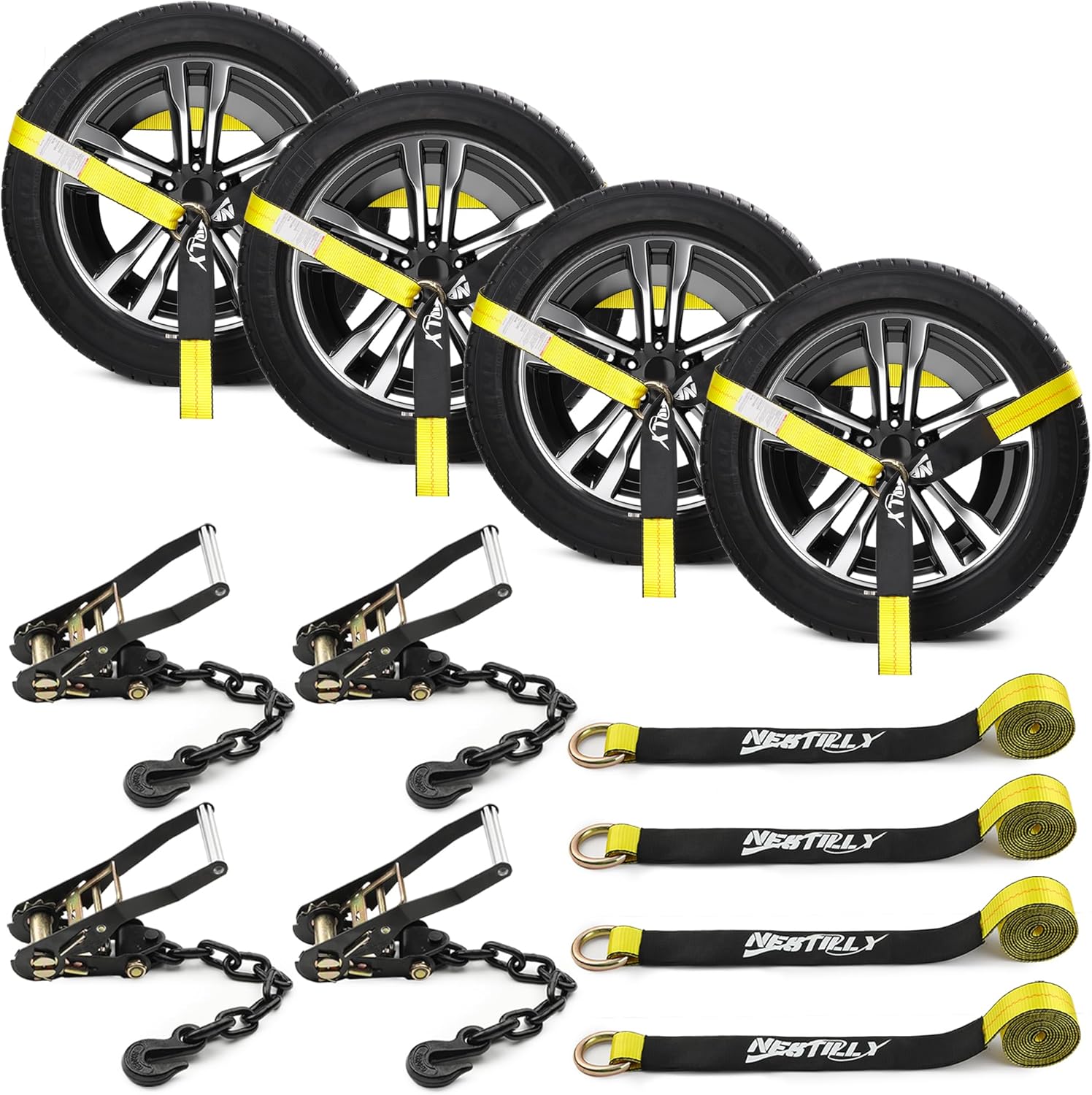 4 Pack Car Tie Down Straps for Trailers - 2