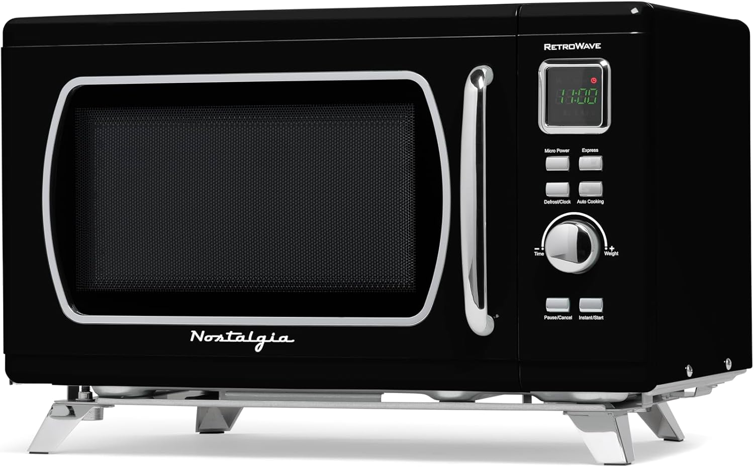Nostalgia NMCMO9FTBK6A Microwave Oven, 0.9 Cu. Ft, Black