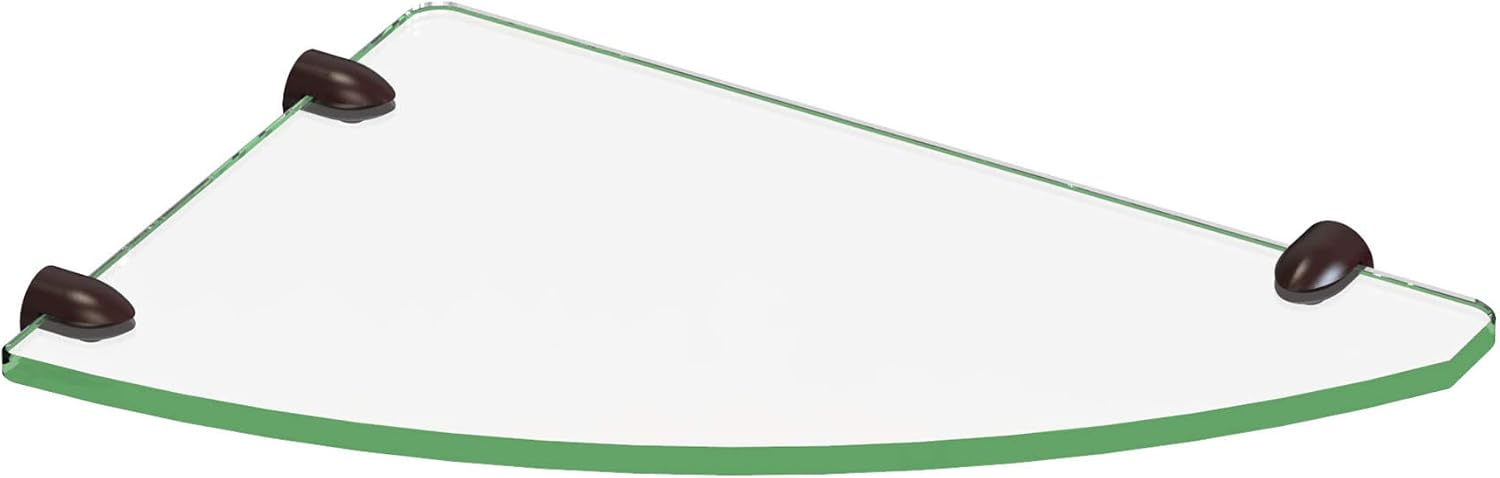 DreamLine 12 in. x 8 in. Corner Glass Shelf in Oil Rubbed Bronze