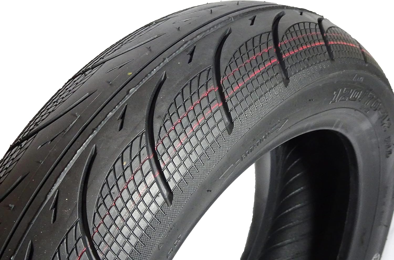 5A01 120/70-12Set of 2 Scooter Tubeless Tire, 51L, Front/Rear Motorcycle/Moped 12