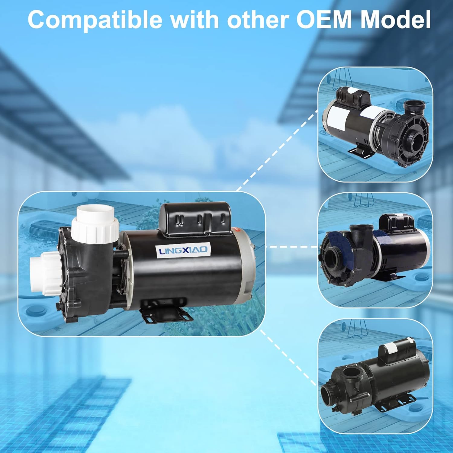 SPA Pump, 4HP Hot Tub Pump - 2 Speed LX SPA Pumps Motor 220-240V, 2