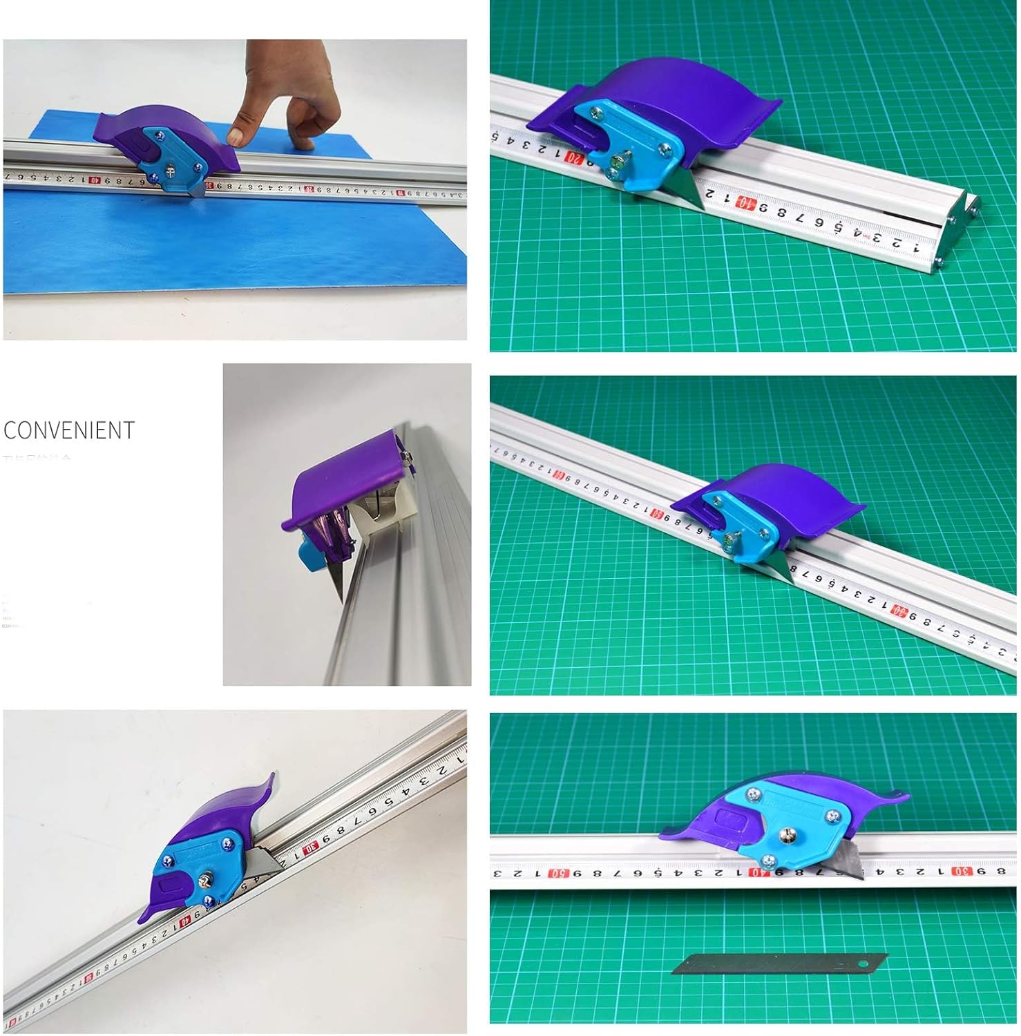 Manual Sliding KT Board Trimmer, 27.5 Inch Aluminum, 40 Blades, Cutter with Ruler for Photo Paper, PVC, PET