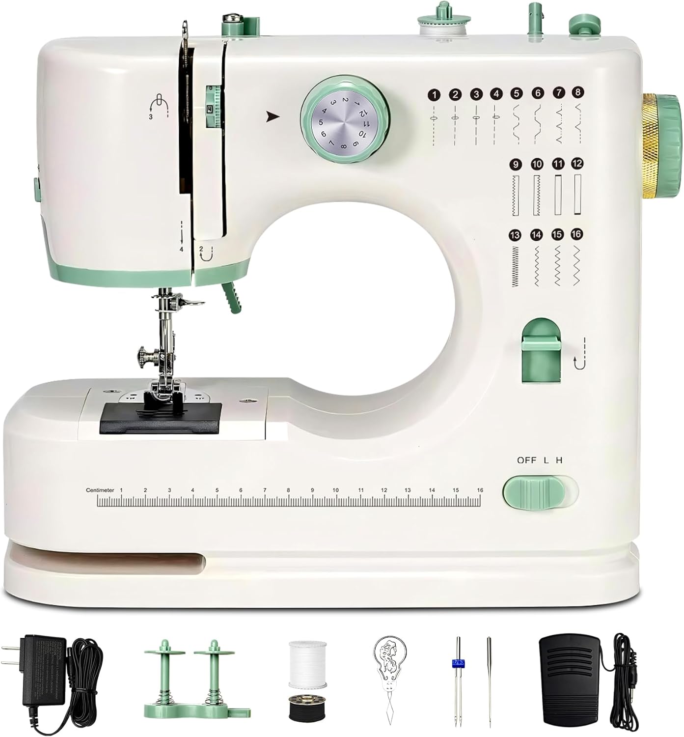 Mini Dual-Speed SewingMachine Double Needle & Double Thread16 Stitch Modes Beginner-FriendlyHousehold Sewing Machine | ldeal forAdults & Beginners