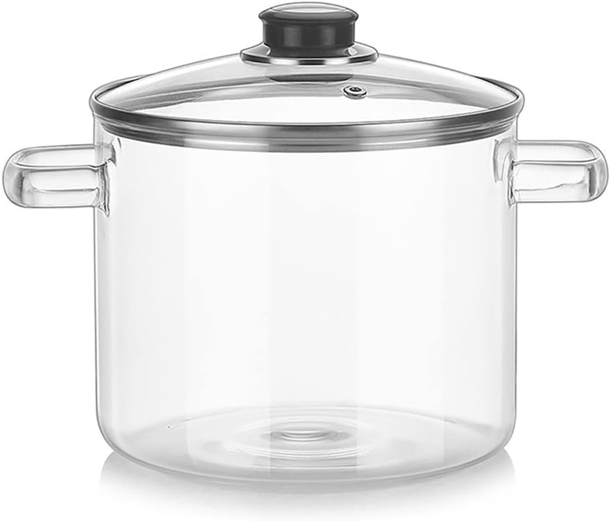 Household Glass Soup Pot Transparent Saucepan Bowl Heat-resistant Porridge Instant Noodle Kitchen Supplies