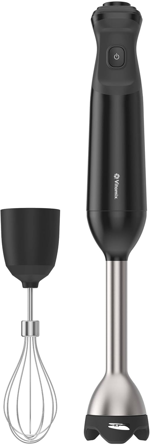 Vitamix 2-Speed Immersion Blender + Whisk Attachment, Professional-Grade Hand Blender with 350-Watt Motor and Stainless-Steel Blade, Black