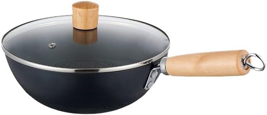 Iron Wok Large Handle Non-stick Gas Cooker Pan Kitchen Cookware Pot
