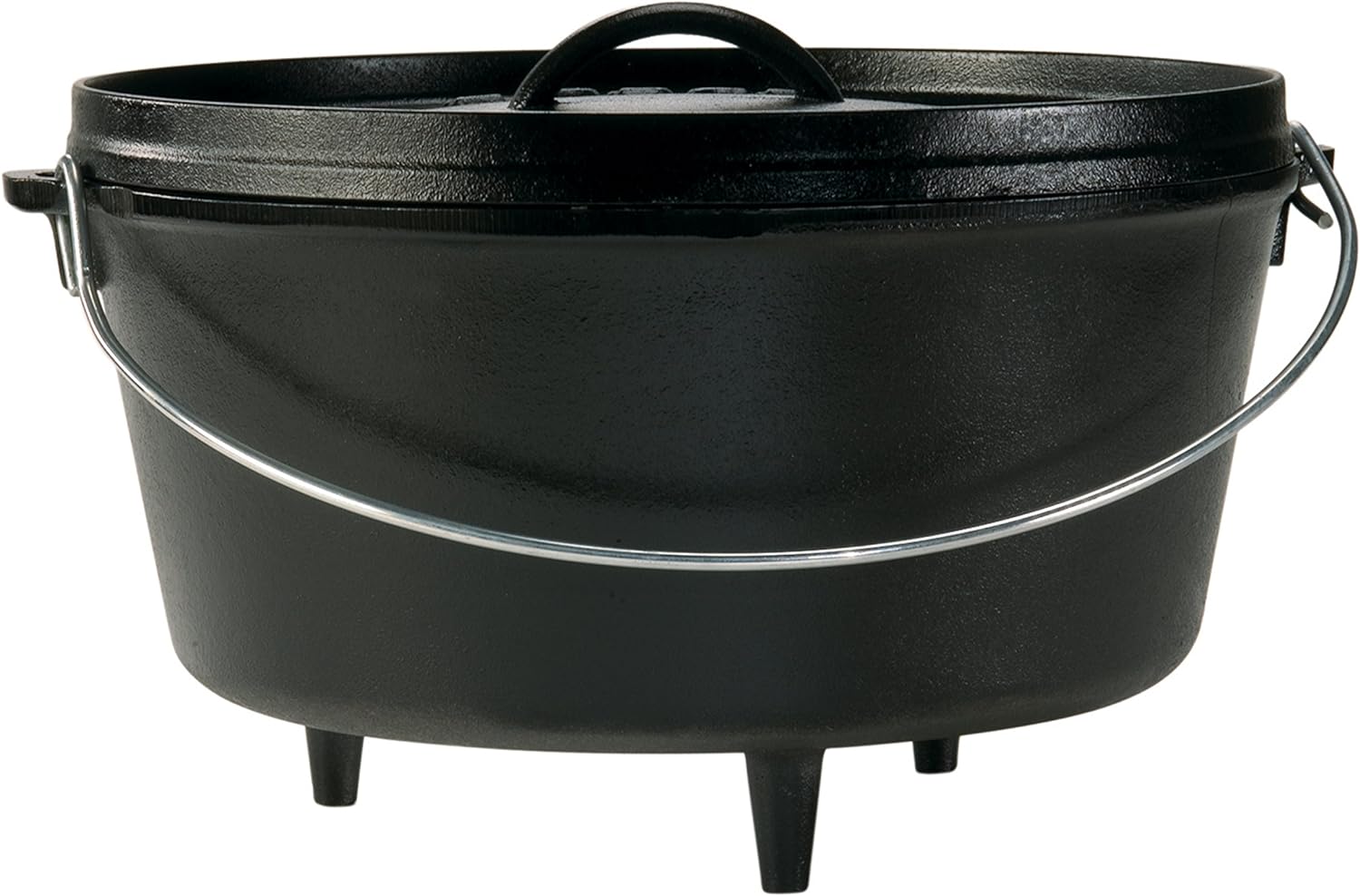Lodge 8 Quart Pre-Seasoned Cast Iron Camp Dutch Oven with Lid - Dual Handles - Use in the Oven, on the Stove, on the Grill or over the Campfire - Black