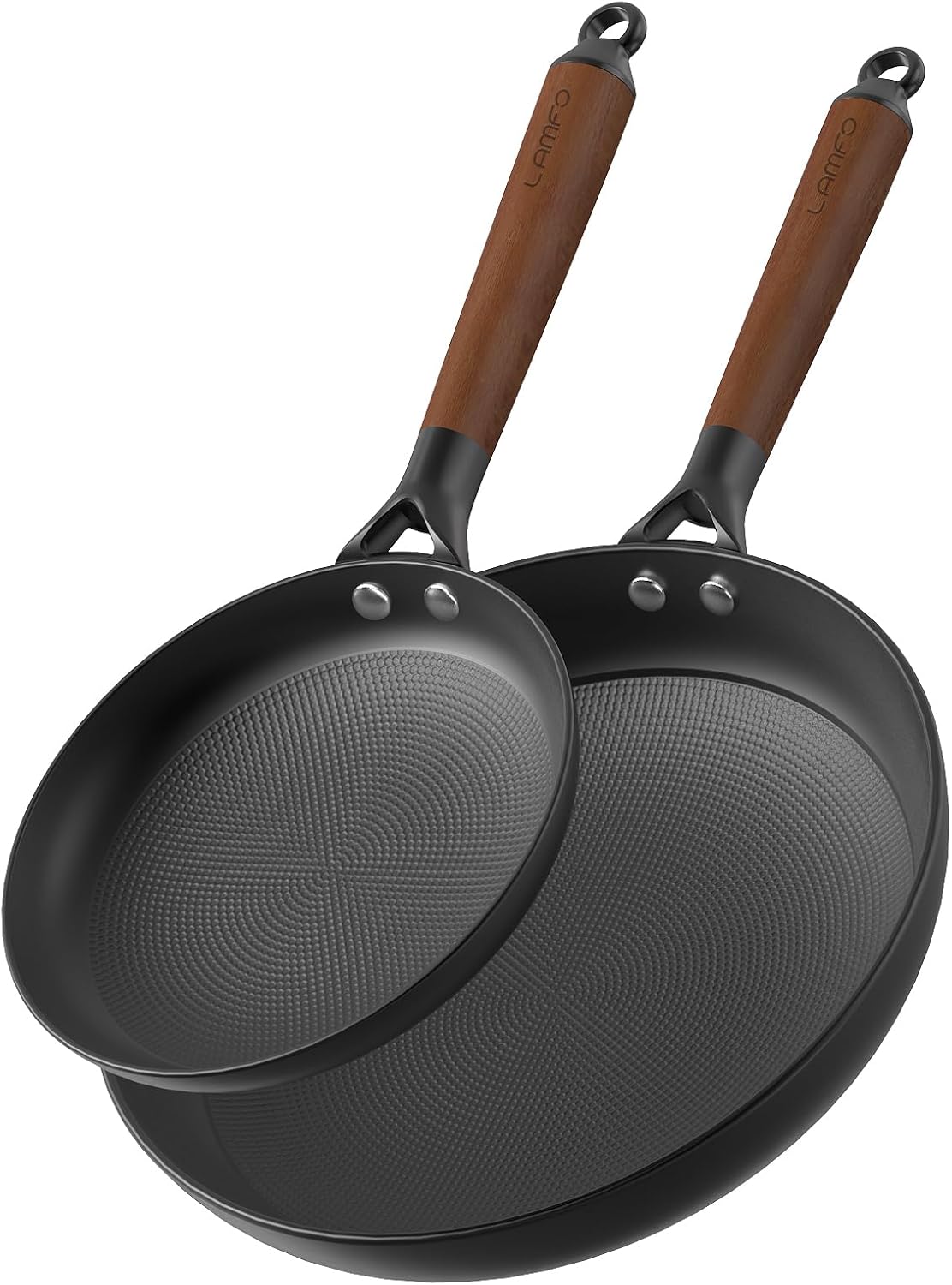 Cast Iron Skillets, 8 Inch 12 Inch Non Stick Frying Pans, 2 Piece Cookware Set Cast Iron Pans, Egg Pans Nonstick, Oven Safe Dishwasher Safe (8 & 12 Inch), Fathers Mothers Day Gifts