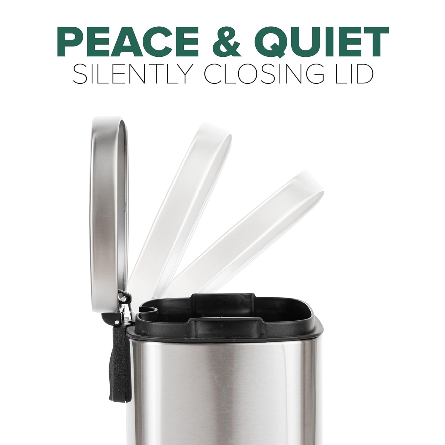 Farberware Step On Trash Can 2-Pack, 5 Liter (1.3 Gal) + 30 Liter (7.9 Gal) Metal Garbage Bins, Soft-Closing Lid, Fingerprint & Smudge-Resistant, Removable Inner Bucket, Steel Pedal, Stainless Steel