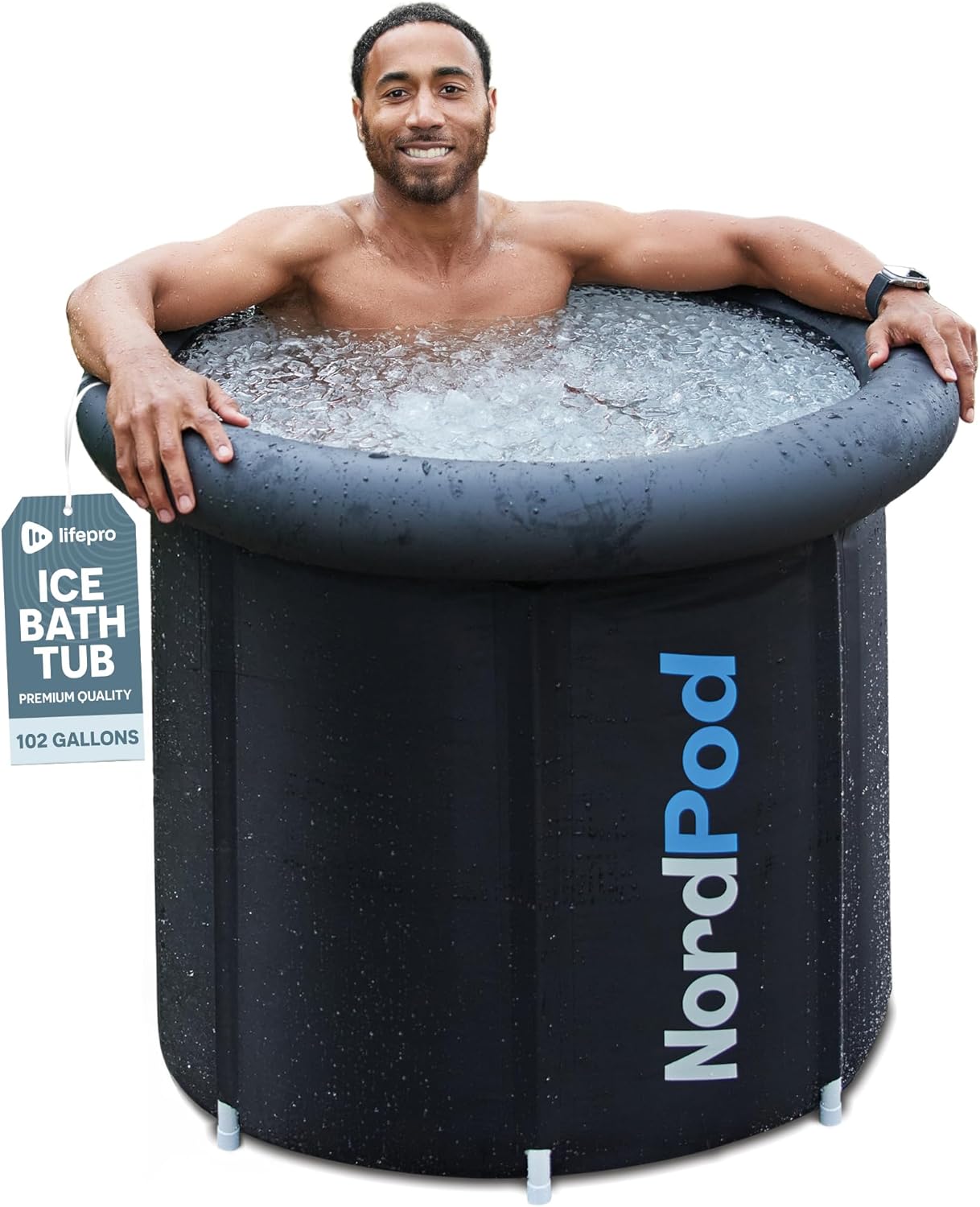 Lifepro NordPod Elite Cold Plunge Tub – Portable Ice Bath for Recovery & Therapy – Outdoor/Indoor XL Plunge Tub with Lid & Air Pump – 57 Gallon Capacity