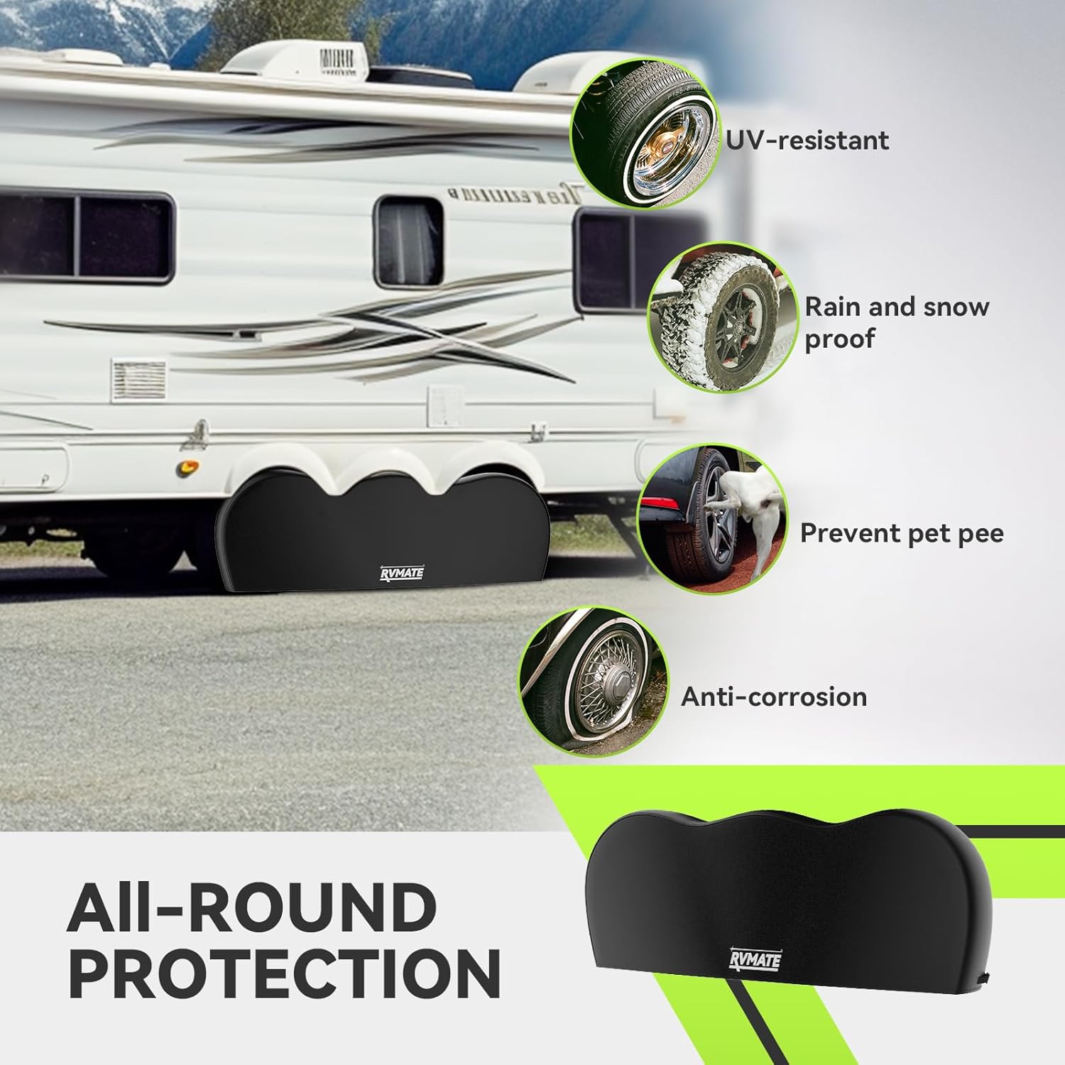 RVMATE Triple Axle Tire Covers, RV Tire Cover (2 Pack) Fits 30