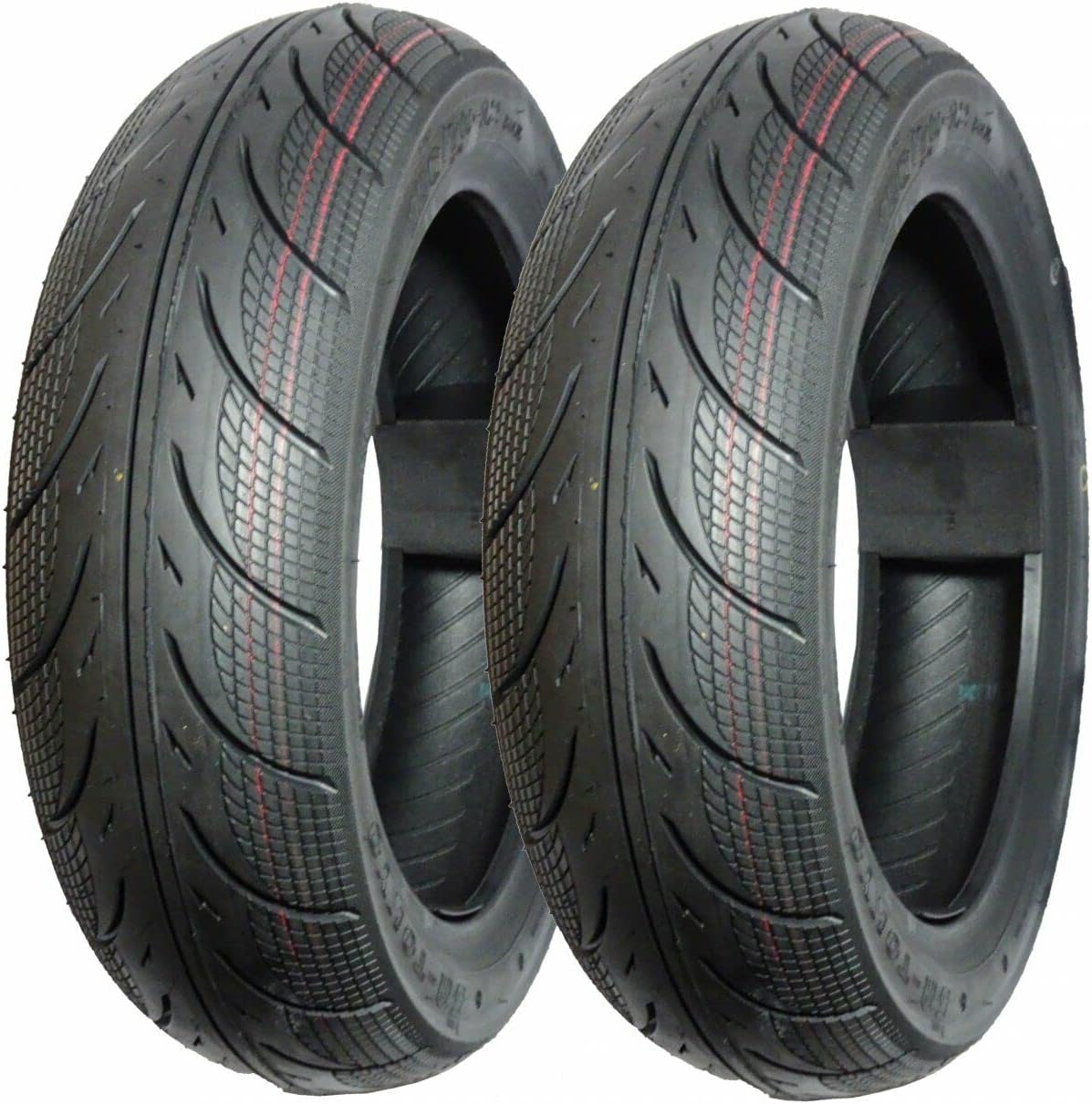 5A01 Set of 2 Scooter Tubeless Tires 90/90-10, 50J, Front/Rear Motorcycle/Moped 10