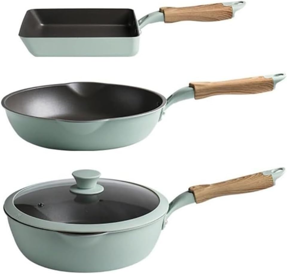 Pots and Pans Set 3pcs Cookware Set Gas Stove Induction Cooker Kitchen Non-Stick Frying Pan Wok Cooking Pot Pots and Pans Sets Non Stick