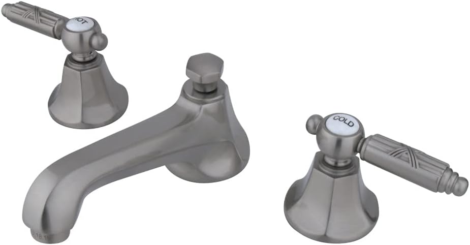 Kingston Brass KS4462GL Georgian Widespread Lavatory Faucet, Polished Brass