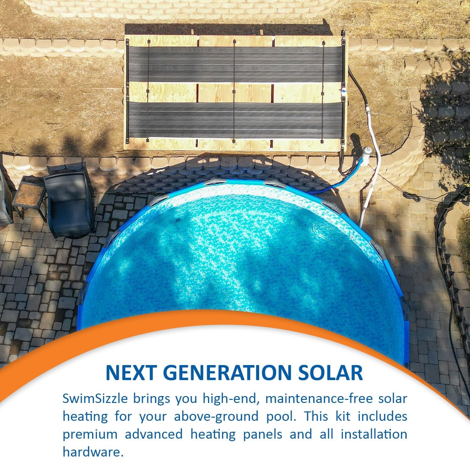 Ultimate Solar Heater for Above Ground Pools - Premium All-in-One Package - Includes (2) 2'x12' High-Performance Solar Panels & Mounting Hardware