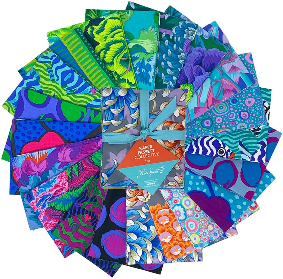 Cool - August 2025 Fat Quarter Bundle (20 Pieces) by Kaffe Fassett Collective for FreeSpirit