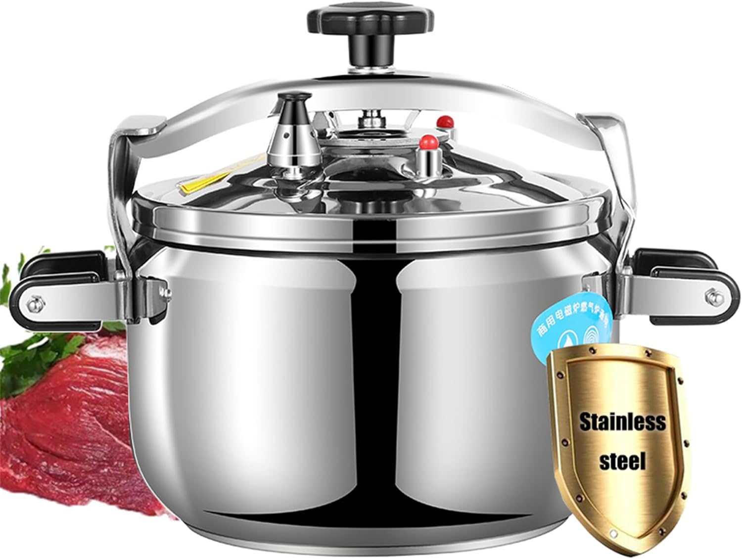 15-50 Quart High Capacity Pressure Cooker, Stainless Steel Commercial Super-Large Pressure Cooker, Suitable for All Types of Stovetops, Included Indution, 6 Heavy Securit,42.3 Quarts