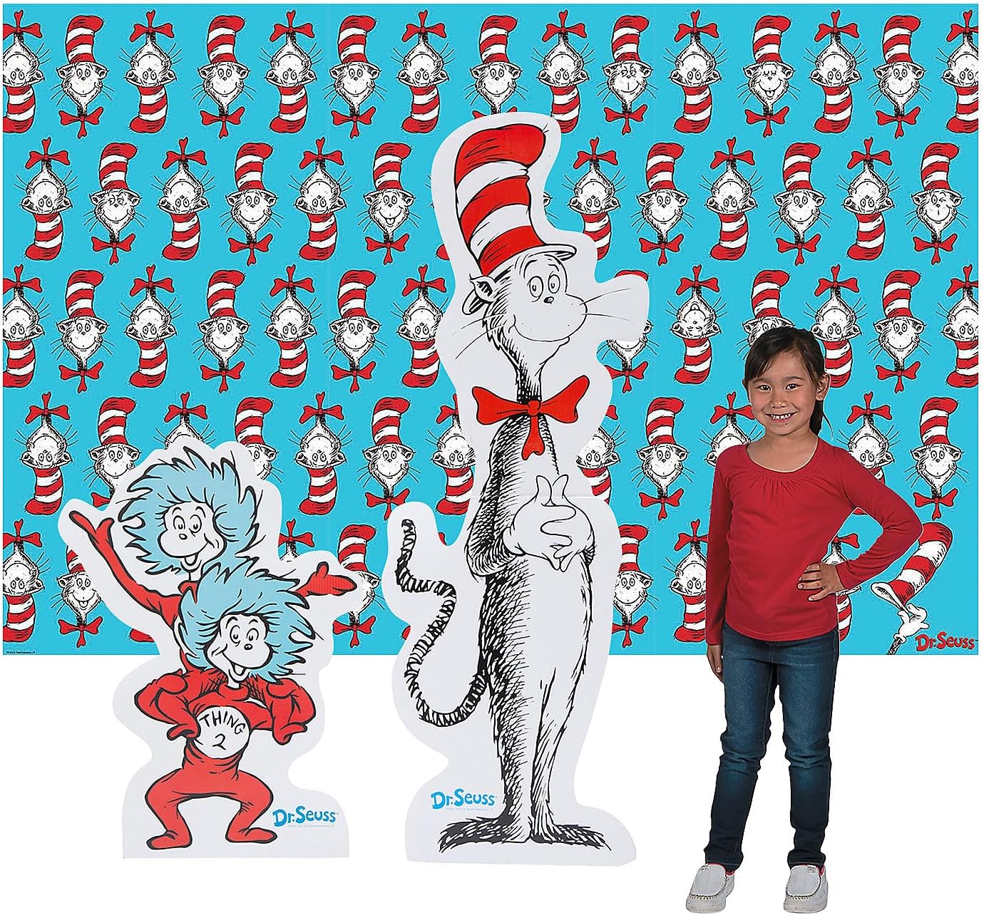 Fun Express Dr. Seuss The Cat in the Hat Backdrop Decorating Kit - 5 Pieces
