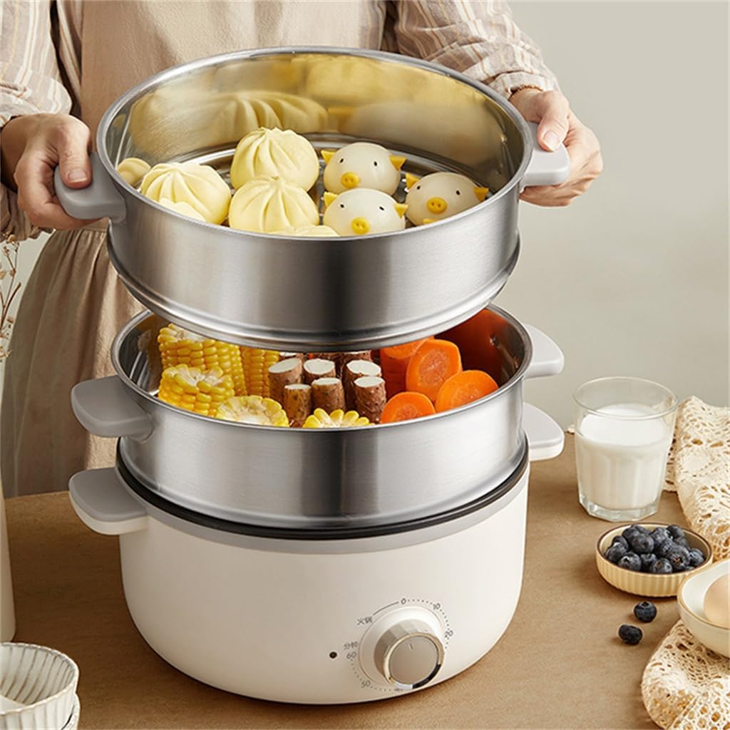 Electric Steamer Multi-functional Layer Large Capacity Steaming Stainless Steel Steamer Electric Hot Pot