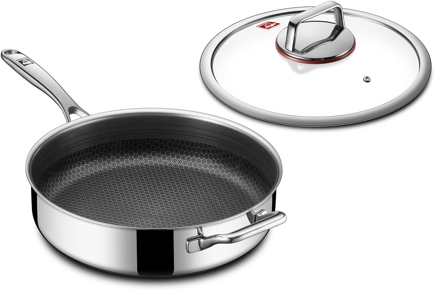 5.5 Quart Stainless Steel Deep Frying & Sauté Pan with Lid, Stay-Cool Handle, Induction Compatible, Oven & Dishwasher Safe, for All Cooktops