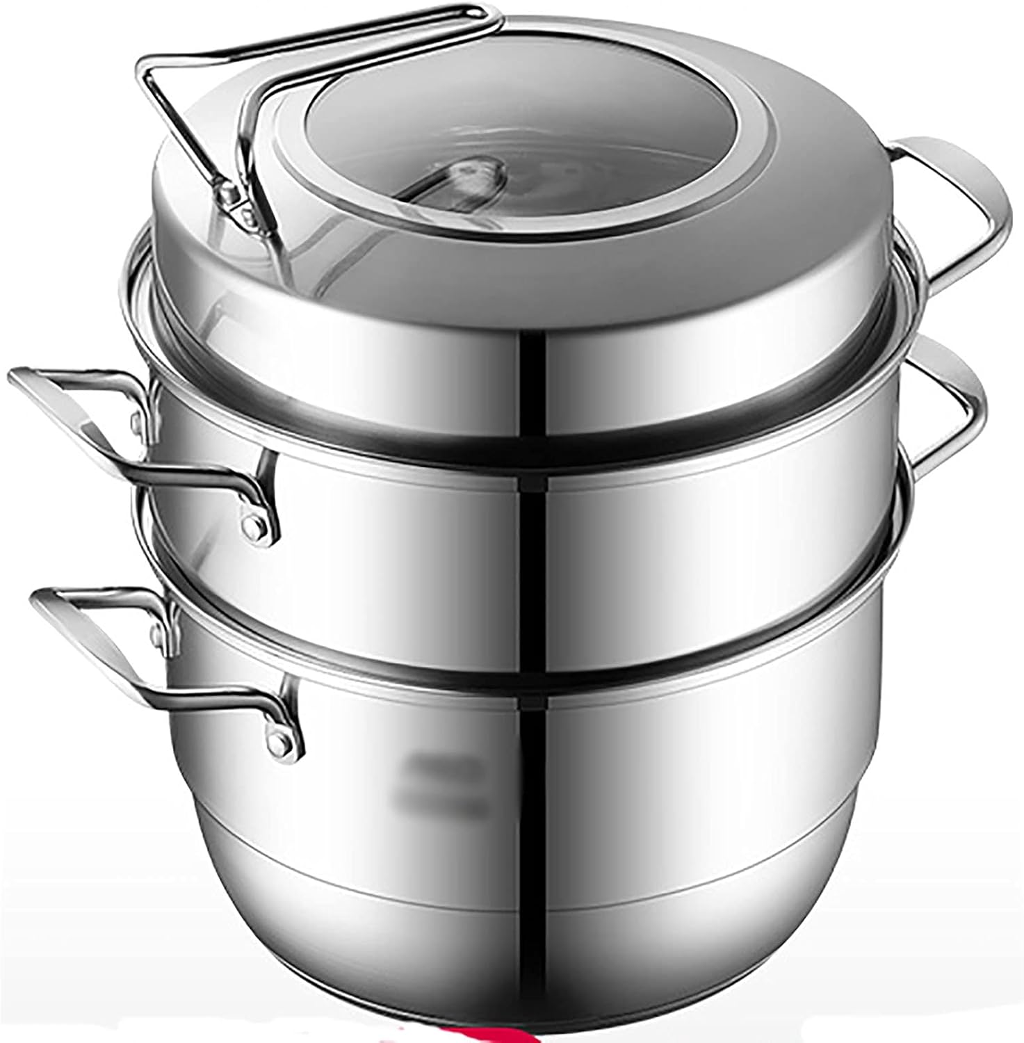 Steamer Soup Pot Household Thick Cyclone Three-Layer Pot Bottom Stove(