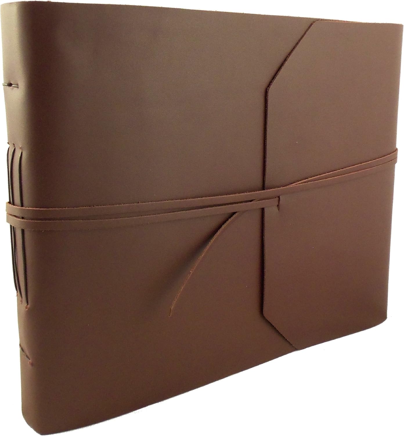 Large Genuine Leather Photo Album with Gift Box - Scrapbook Style Pages - Holds 400 4x6